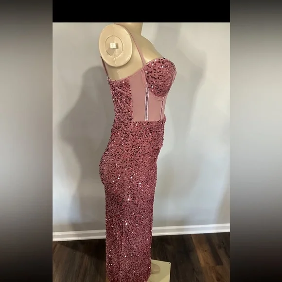 Dress size medium women prom formal evening special occasion pink corset new - Picture 4 of 9